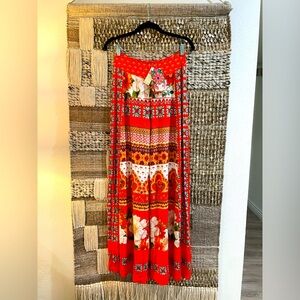 ❤️NWT Farm Rio Anthropologie wide leg red printed palazzo pant sz S ❤️